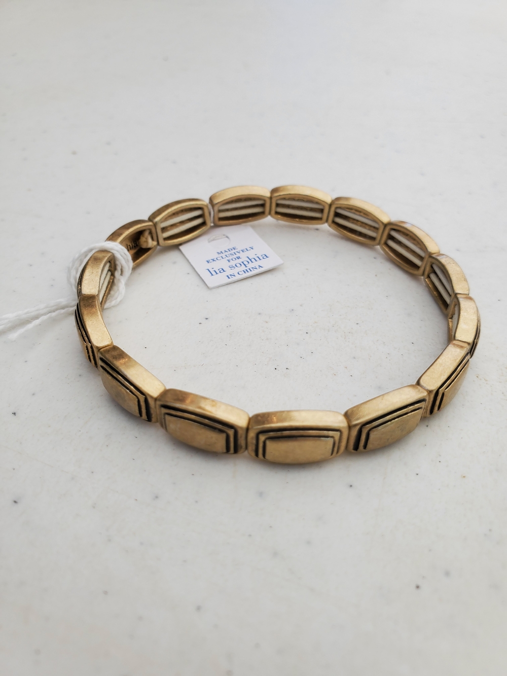 Lia Sophia Antiqued Gold-Link Stretch Bracelet